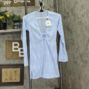 Peixoto Womens Angie Cover Up Tunic 45006 Cloud Blue Weave S